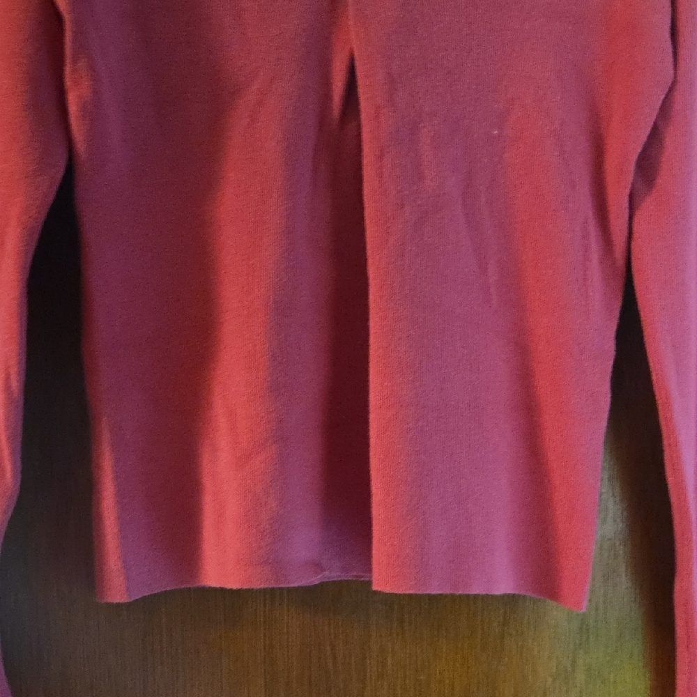 LOFT Women's Raspberry-Pink V-Neck Sweater - Picture 4 of 6